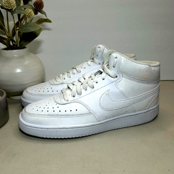 Nike Court Vision Mid Sneaker Lace Up Triple White CD5466-100 Men\'s US 8.5 main image 6